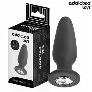 ADDICTED TOYS - KOREK ANALNY Z KOLCZYKIEM ROZMIAR M 10,4 CM